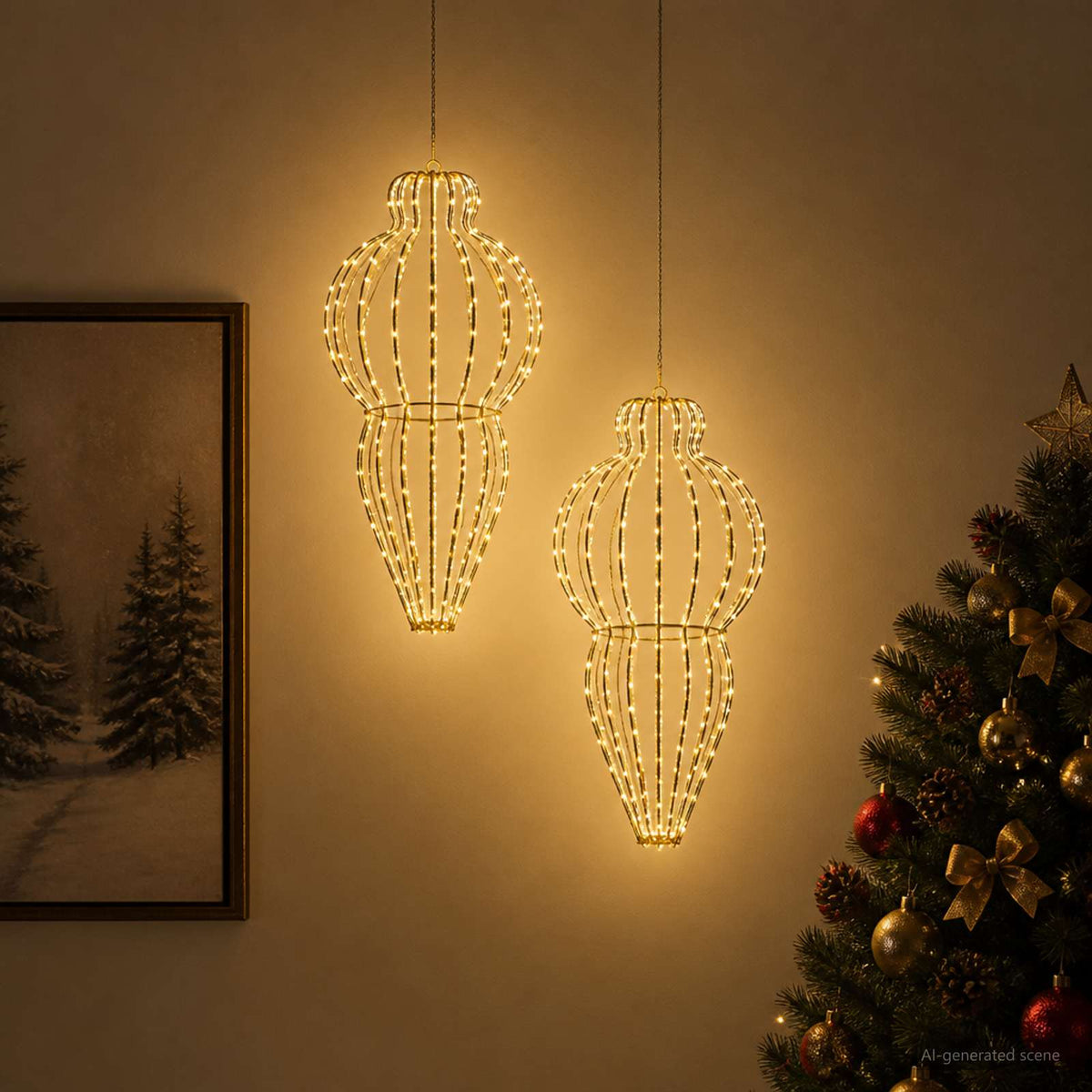 Christmas Finial Light 2 pcs 640 LEDs Warm White