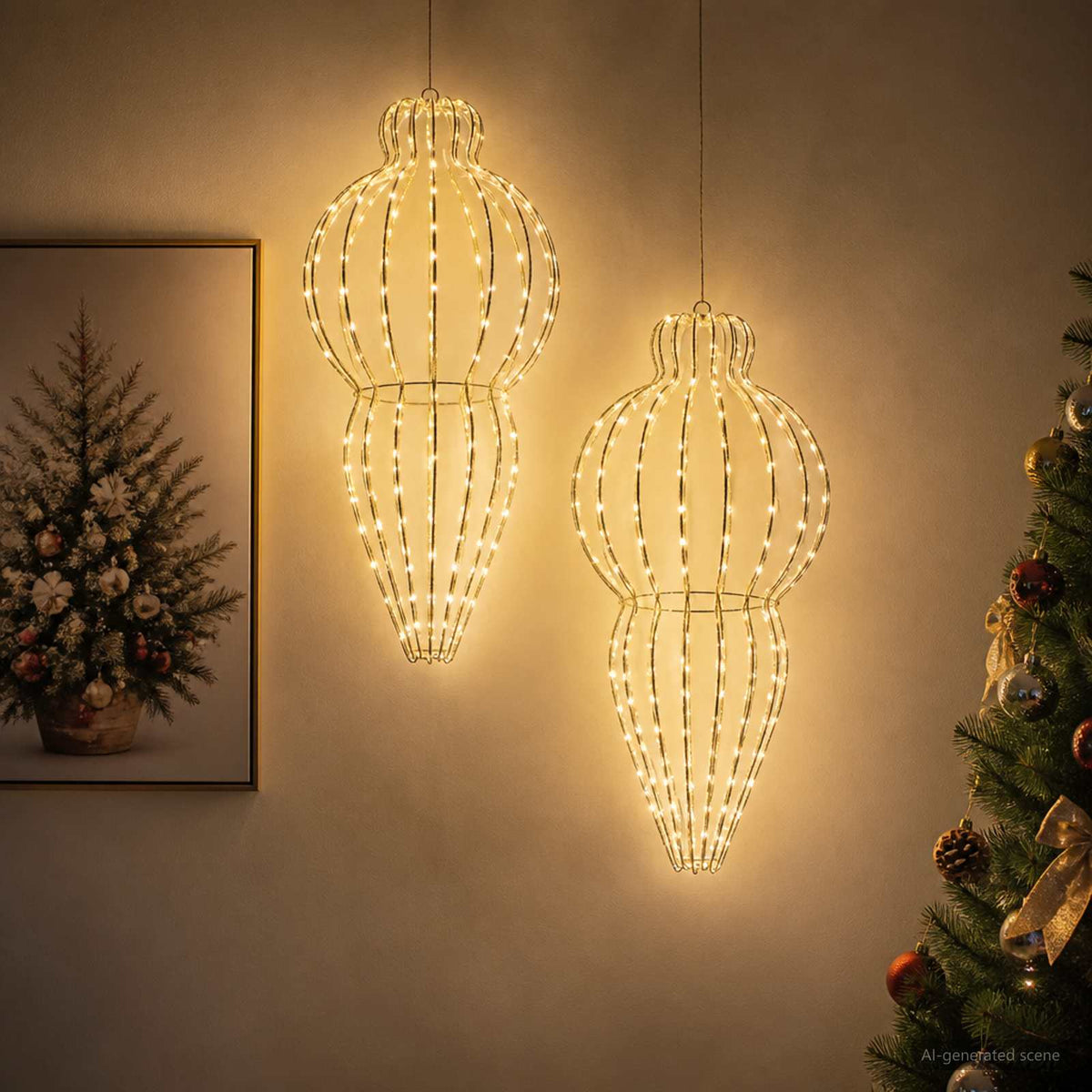 Christmas Finial Light 2 pcs 640 LEDs Cold White