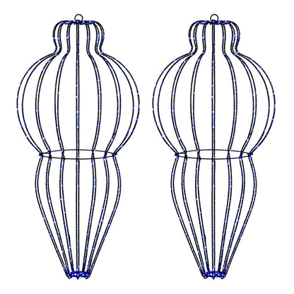 Christmas Finial Light 2 pcs 640 LEDs Blue Dia. 40 x 75 cm