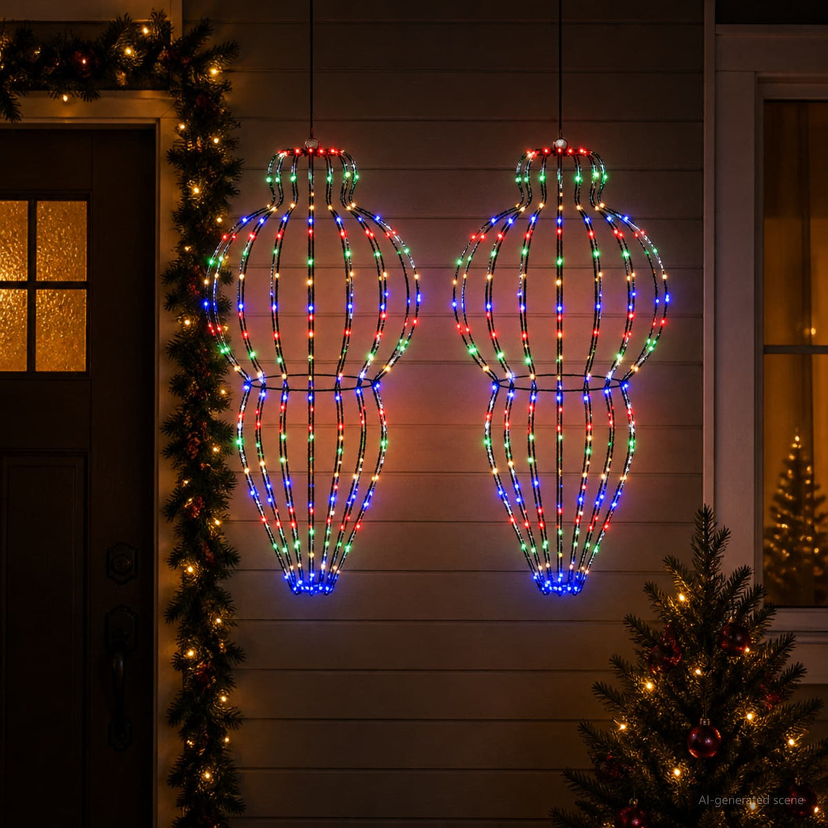 Christmas Finial Light 2 pcs 640 LEDs Multicolour Ø 40 x 75 cm