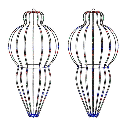 Christmas Finial Light 2 pcs 640 LEDs Multicolour Ø 40 x 75 cm