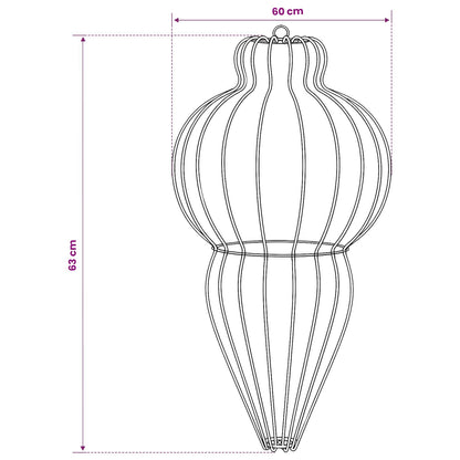 Christmas Finial Light 2 pcs 640 LEDs Multicolour Ø 40 x 75 cm