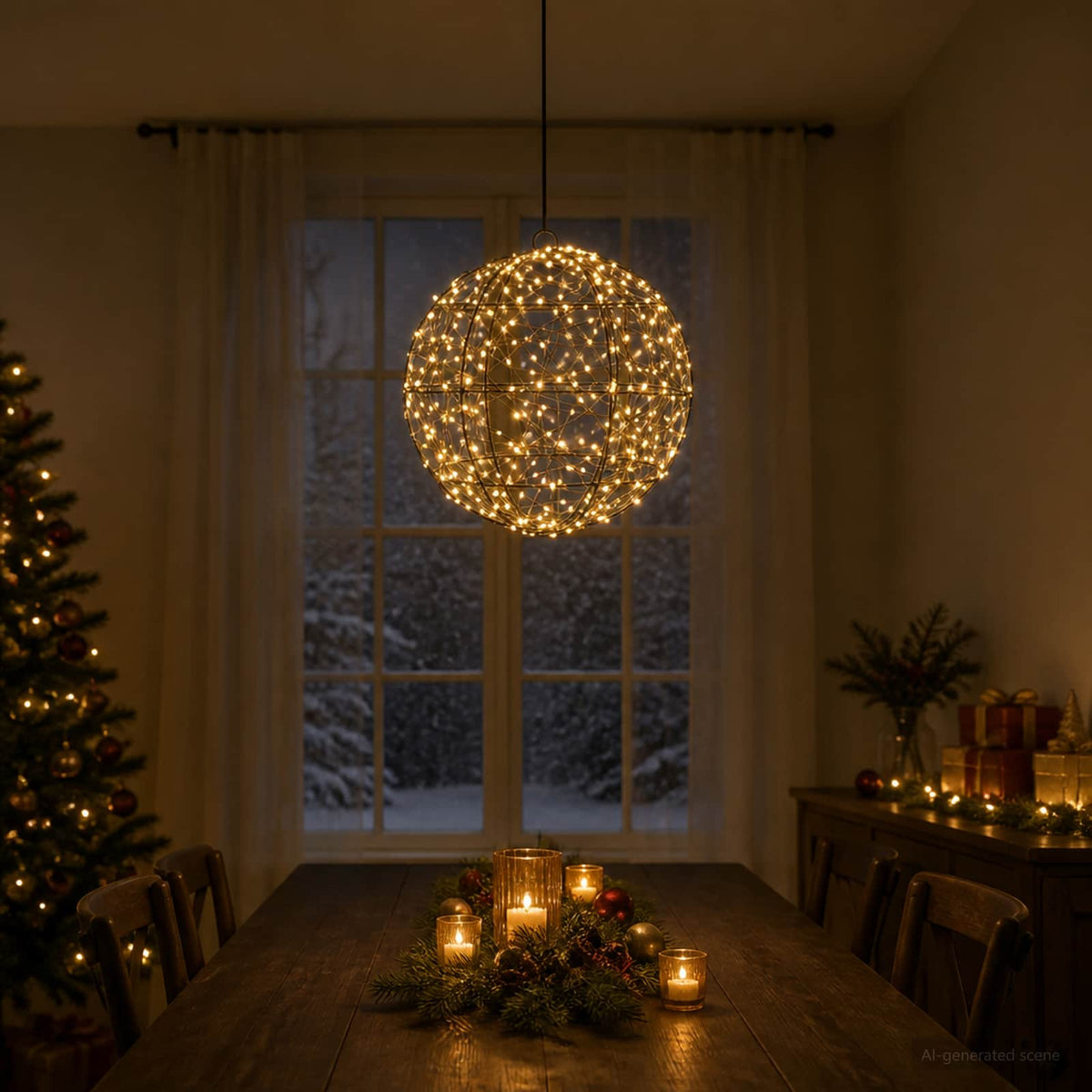 Christmas Finial Light 300 LEDs Warm White Diameter 30 x 32 cm