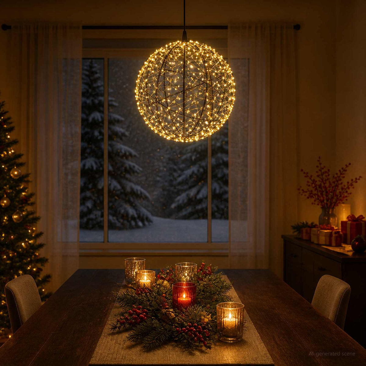 Christmas Finial Light 500 LEDs Warm White Diameter 40 x 42 cm