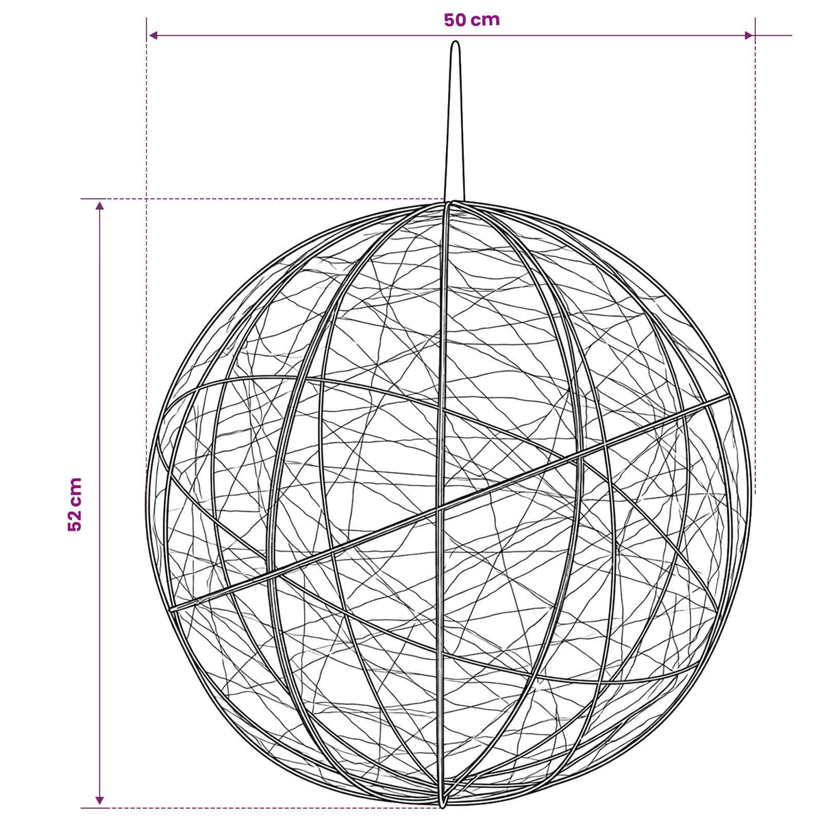 Christmas Finial Light 750 LEDs Warm White Ø 50 x 52 cm