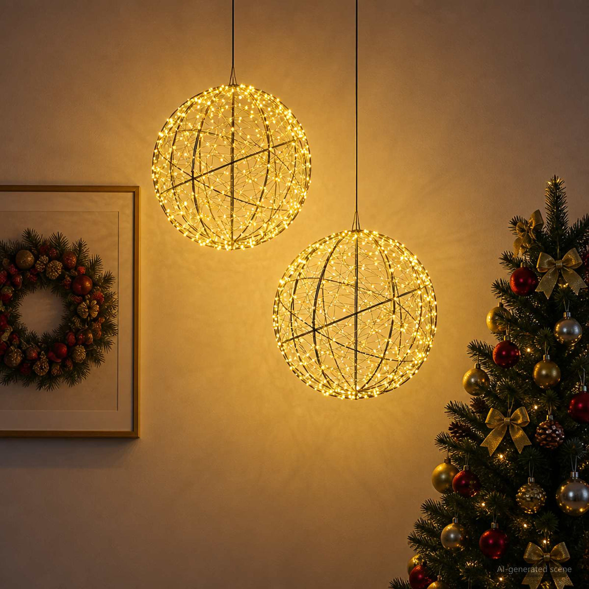 Christmas Finial Light 2 pcs 1500 LEDs Warm White
