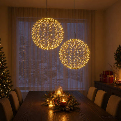 Christmas Finial Light 2 pcs 1900 LEDs Warm White Ø 60 x 63 cm