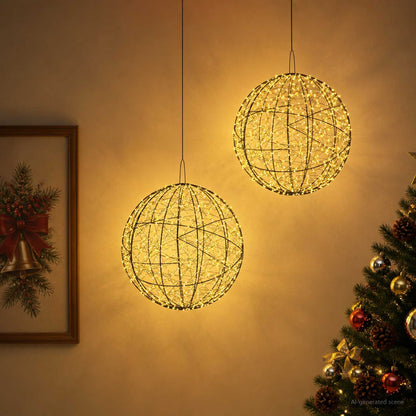 Christmas Finial Light 2 pcs 1900 LEDs Warm White Ø 60 x 63 cm