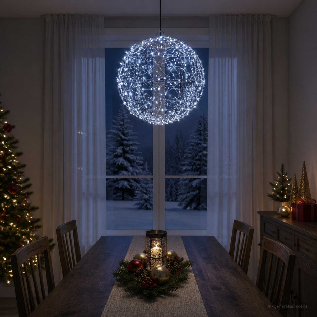Christmas Finial Light 300 LEDs Cold White Diameter 30 x 32 cm
