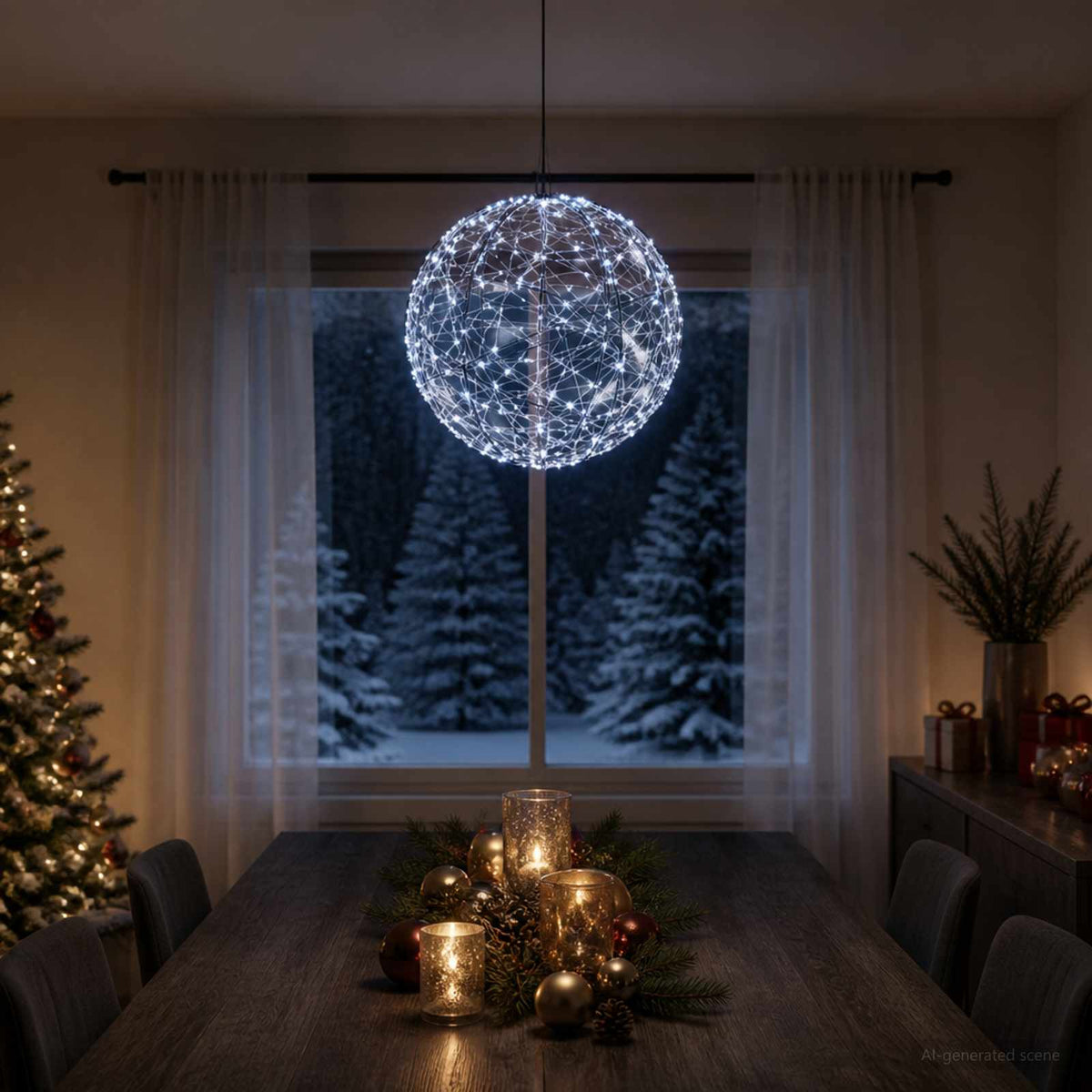 Christmas Finial Light 500 LEDs Cold White Diameter 40 x 42 cm