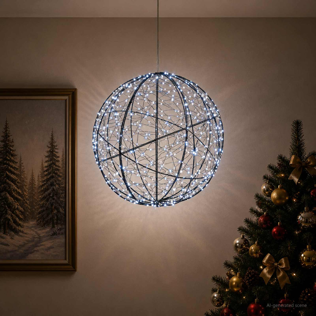 Christmas Finial Light 750 LEDs Cold White Ø 50 x 52 cm