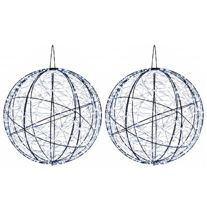 Christmas Finial Light 2 pcs 1000 LEDs Cold White Ø 40 x 42 cm