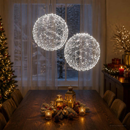 Christmas Finial Light 2 pcs 1900 LEDs Cold White Ø 60 x 63 cm
