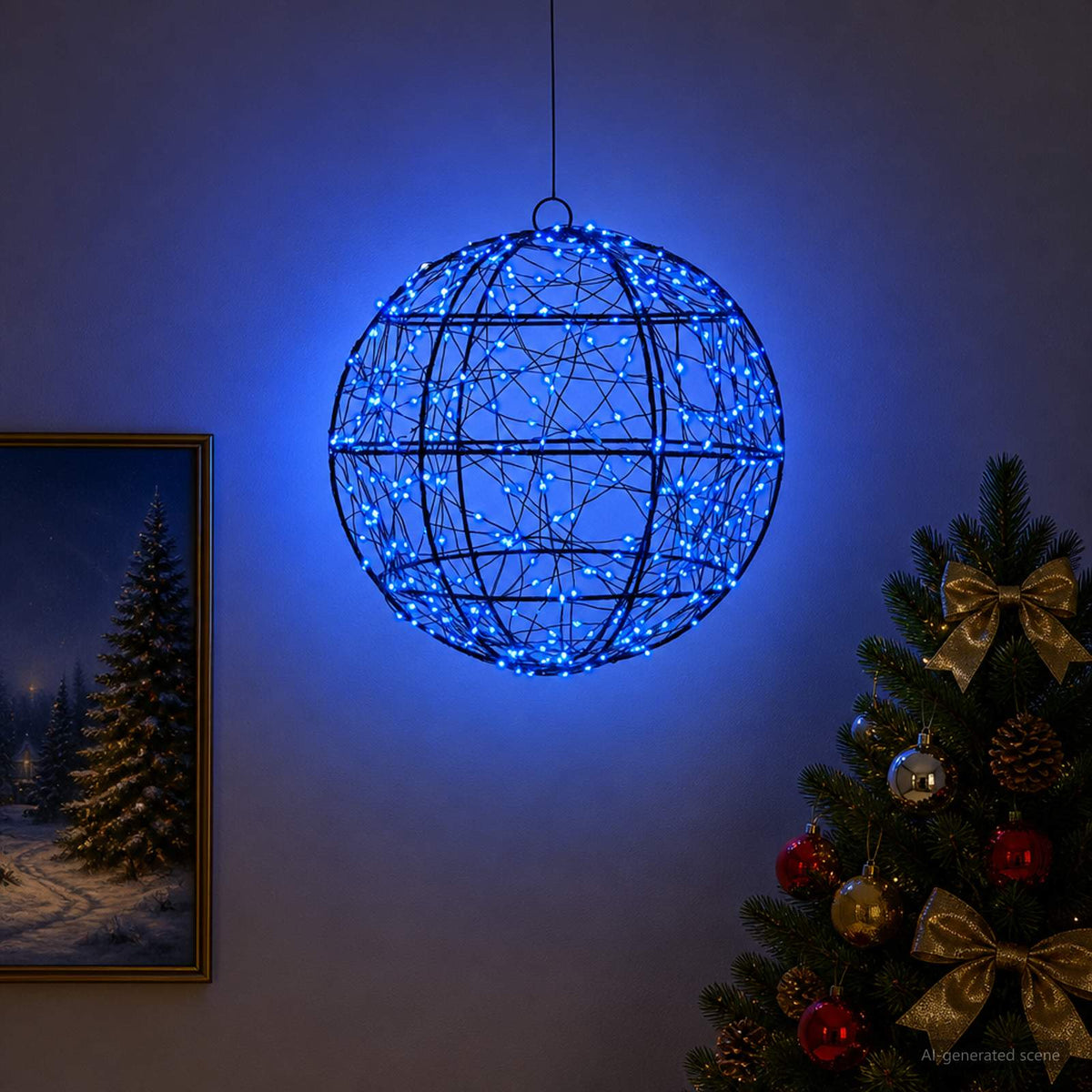 Christmas Finial Light 300 LEDs Blue Diameter 30 x 32 cm