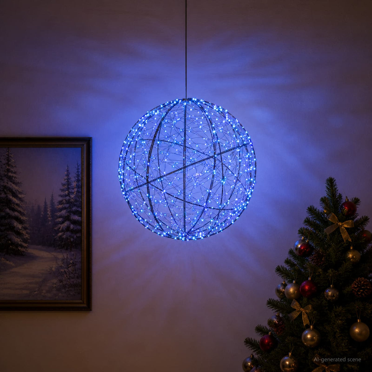 Christmas Finial Light 750 LEDs Blue Diameter 50 x 52 cm