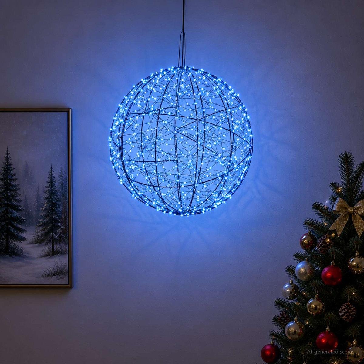 Christmas Finial Light 950 LEDs Blue Diameter 60 x 63 cm