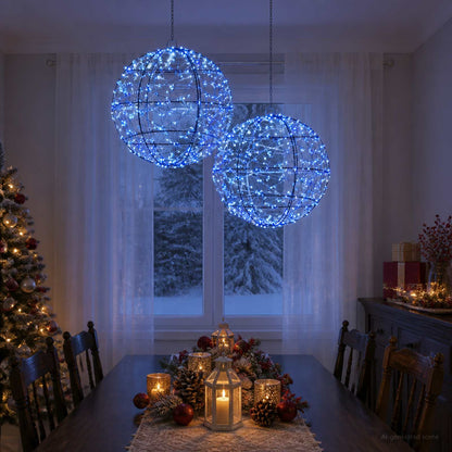 Christmas Finial Light 2 pcs 600 LEDs Blue Diameter 30 x 32 cm