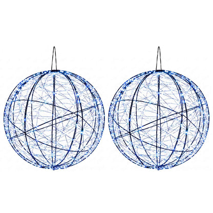 Christmas Finial Light 2 pcs 1000 LEDs Blue Diameter 40 x 42 cm