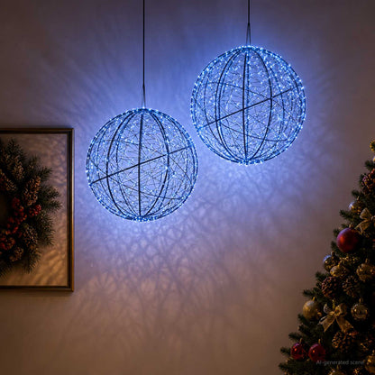 Christmas Finial Light 2 pcs 1500 LEDs Blue Diameter 50 x 52 cm