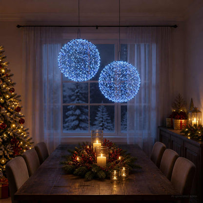 Christmas Finial Light 2 pcs 1900 LEDs Blue Ø 60 x 63 cm