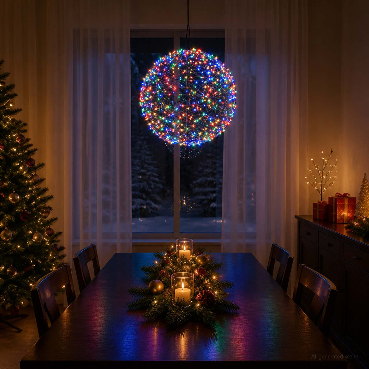 Christmas Finial Light 750 LEDs Multicolour Diameter 50 x 52 cm