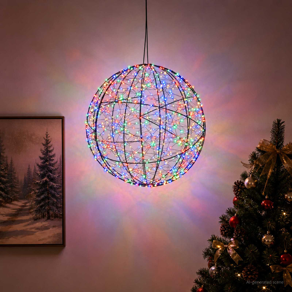 Christmas Finial Light 950 LEDs Multicolour Diameter 60 x 63 cm