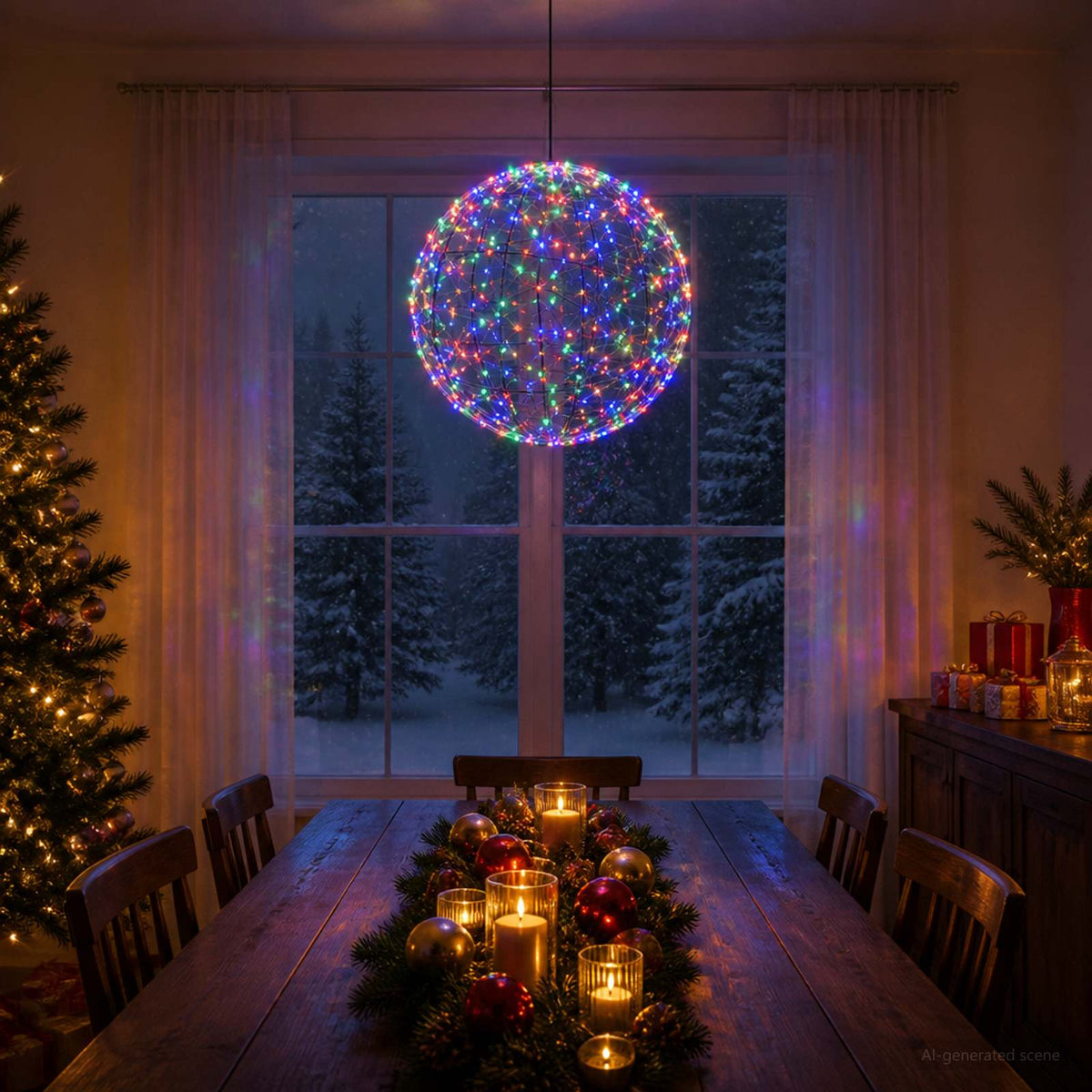 Christmas Finial Light 950 LEDs Multicolour Diameter 60 x 63 cm