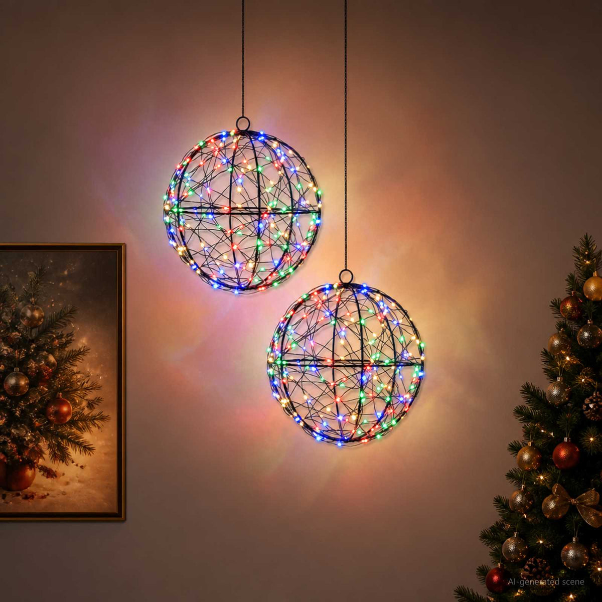 Christmas Finial Light 2 pcs 400 LEDs Multicolour