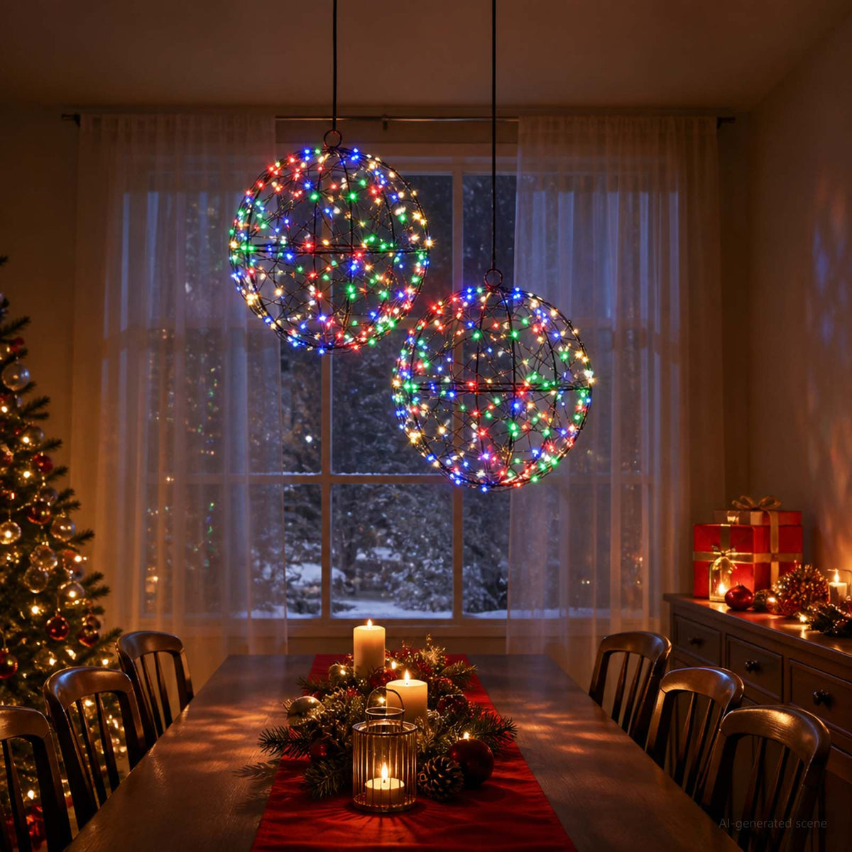 Christmas Finial Light 2 pcs 400 LEDs Multicolour