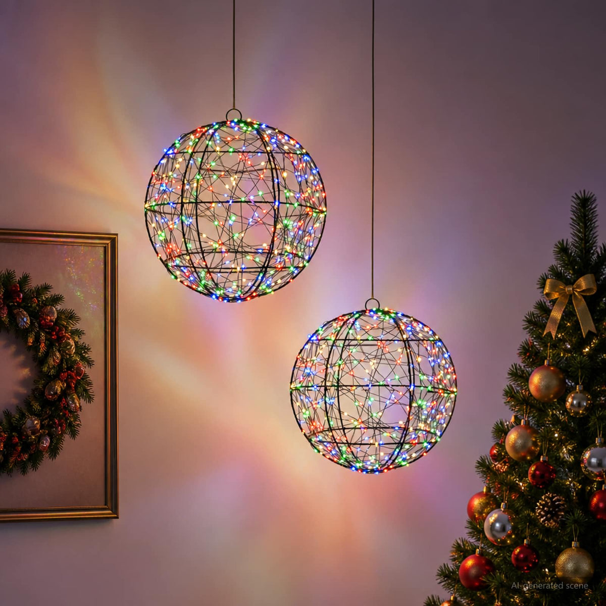 Christmas Finial Light 2 pcs 600 LEDs Multicolour
