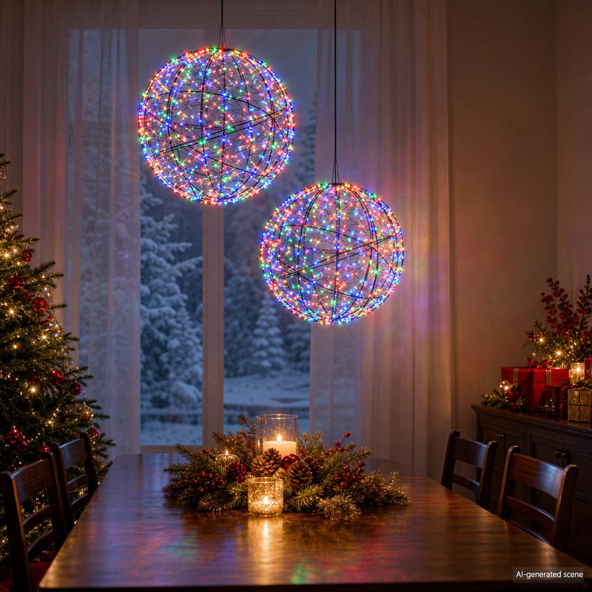 Christmas Finial Light 2 pcs 1000 LEDs Multicolour