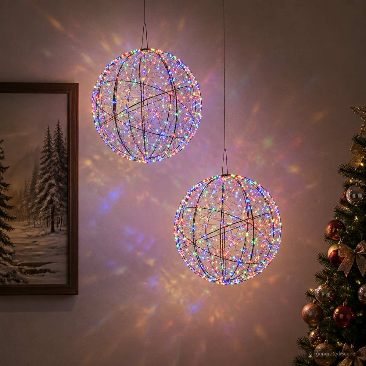 Christmas Finial Light 2 pcs 1500 LEDs Multicolour