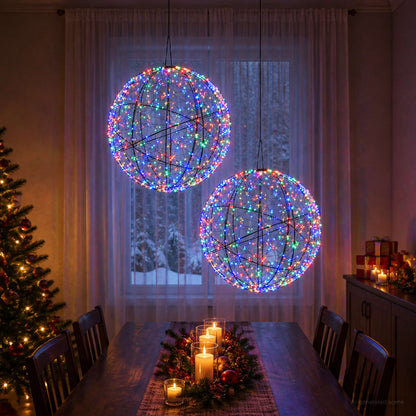 Christmas Finial Light 2 pcs 1900 LEDs Multicolour Ø 60 x 63 cm