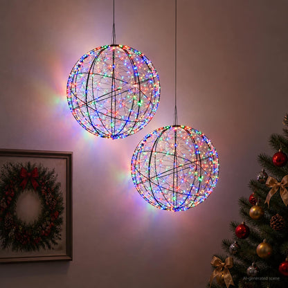 Christmas Finial Light 2 pcs 1900 LEDs Multicolour Ø 60 x 63 cm