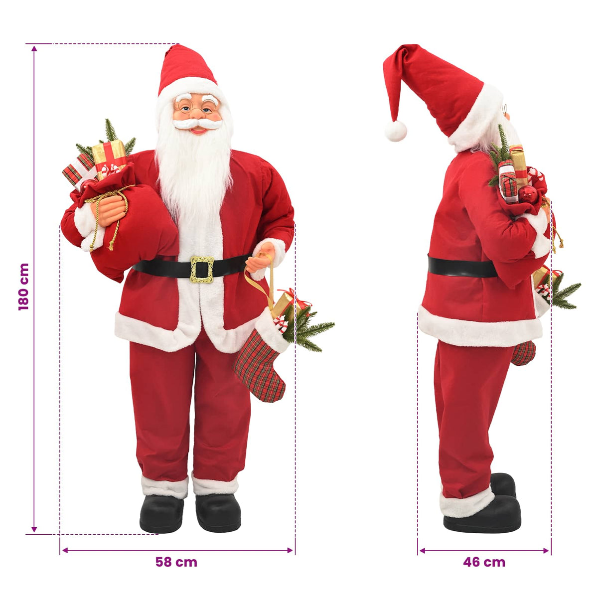 Santa Claus Figure Red 180 cm Polyester