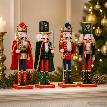 Christmas Nutcracker TURKU 4 pcs Red and Black 38 cm