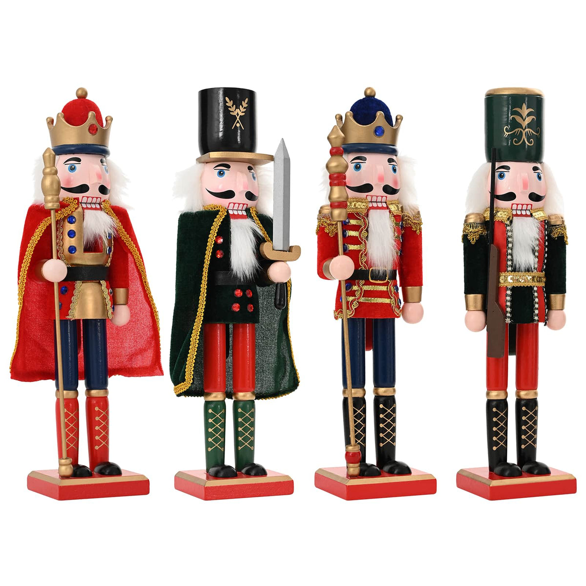 Christmas Nutcracker TURKU 4 pcs Red and Black 38 cm