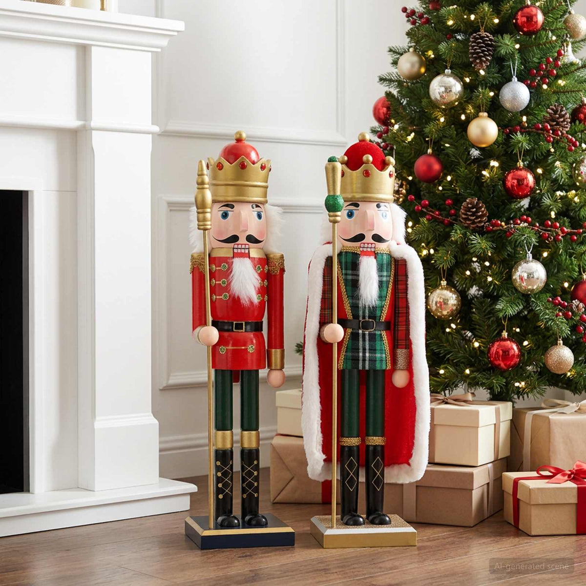 Christmas Nutcracker TURKU 2 pcs Red and Black 50 cm