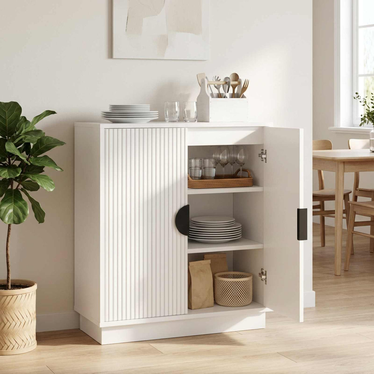 Sideboard VENRAY High Gloss White 66 x 33 x 77.5 cm