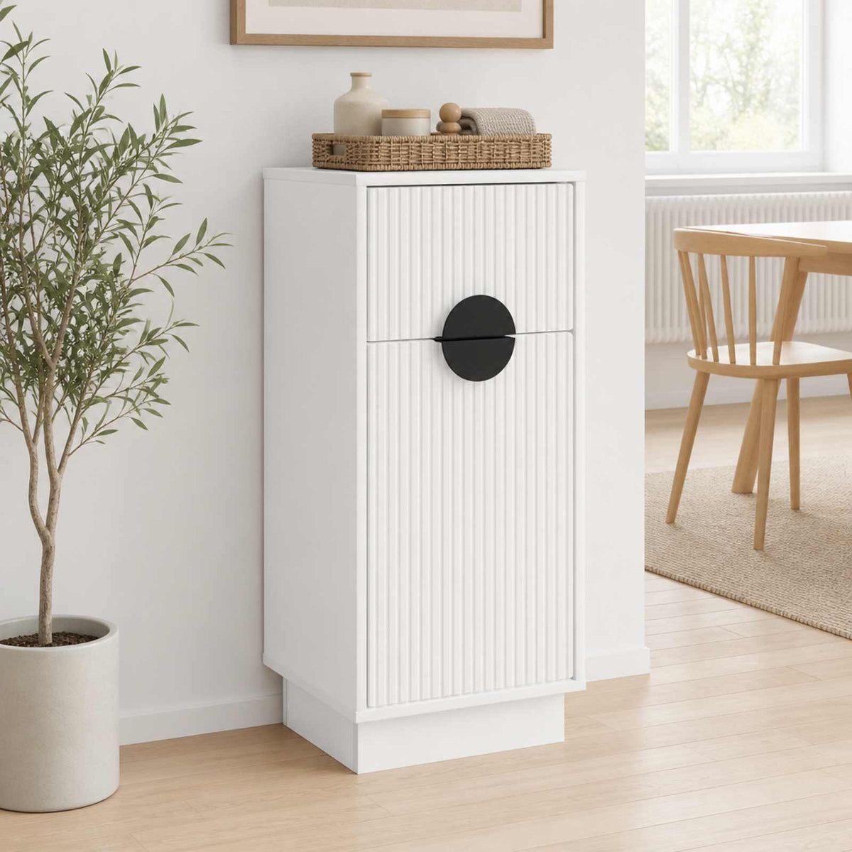 Sideboard VENRAY High Gloss White 35 x 33 x 77.5 cm