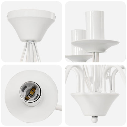 Chandelier E14 Metal White Ø 52 x 47 cm