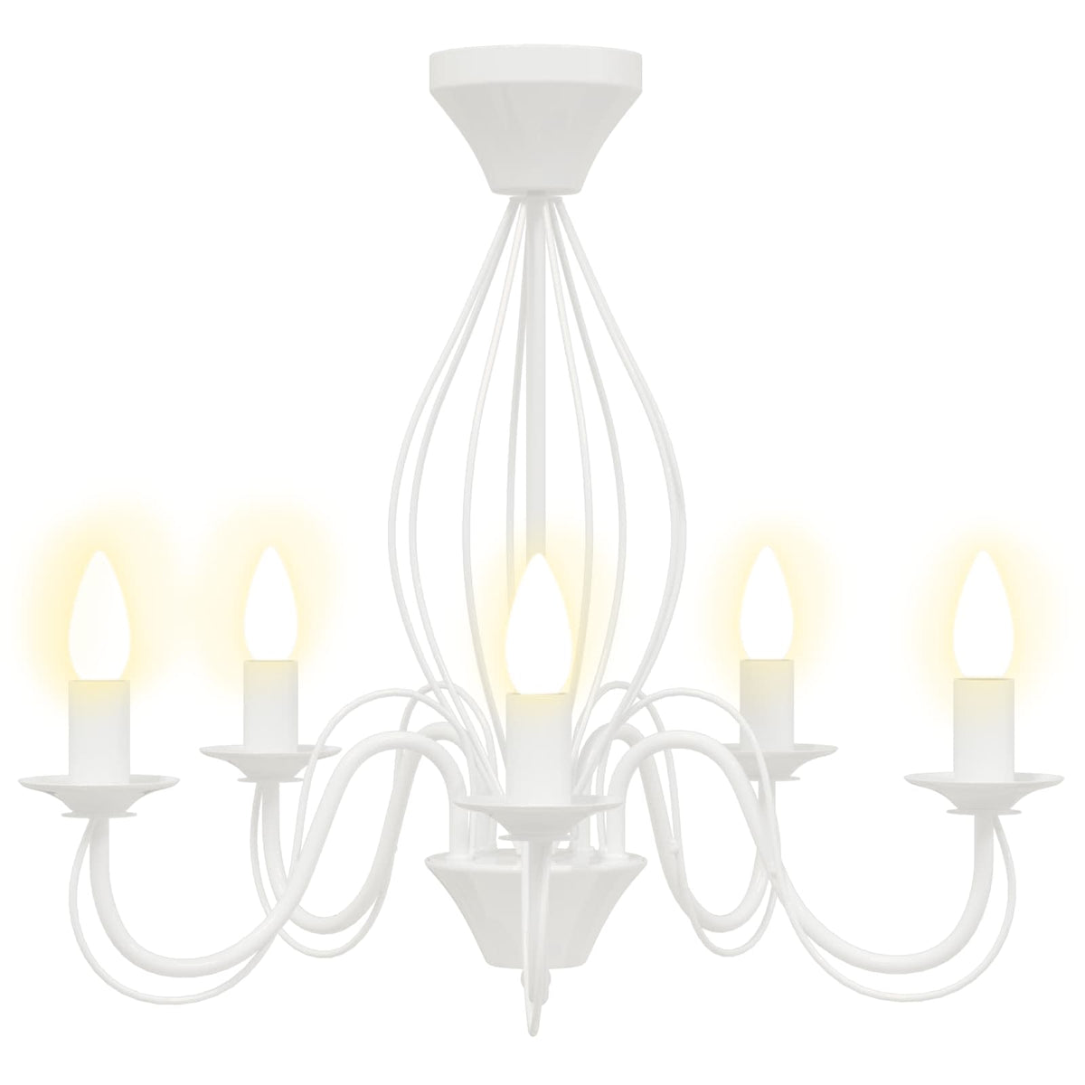 Chandelier E14 Metal White Ø 52 x 47 cm
