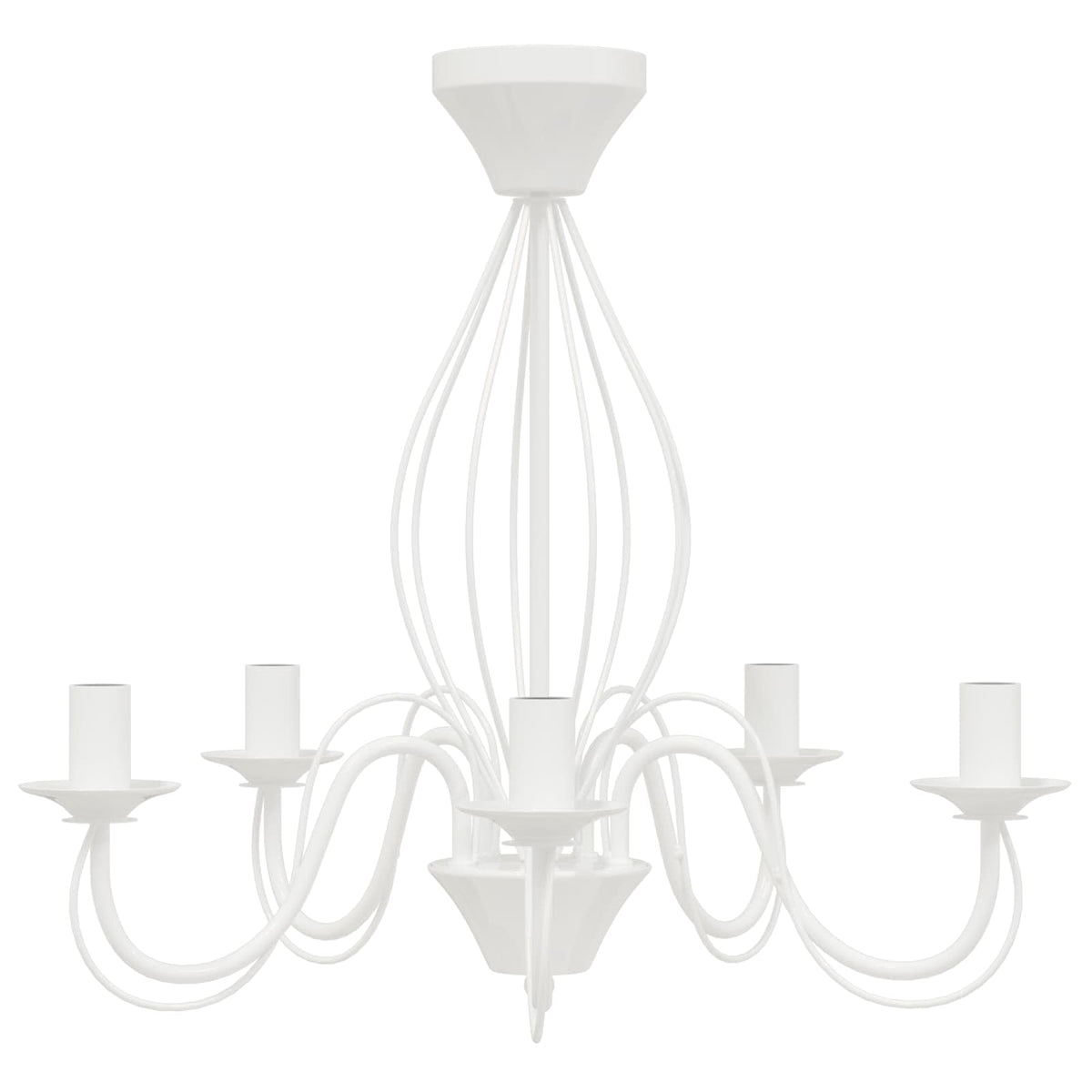 Chandelier E14 Metal White Ø 52 x 47 cm