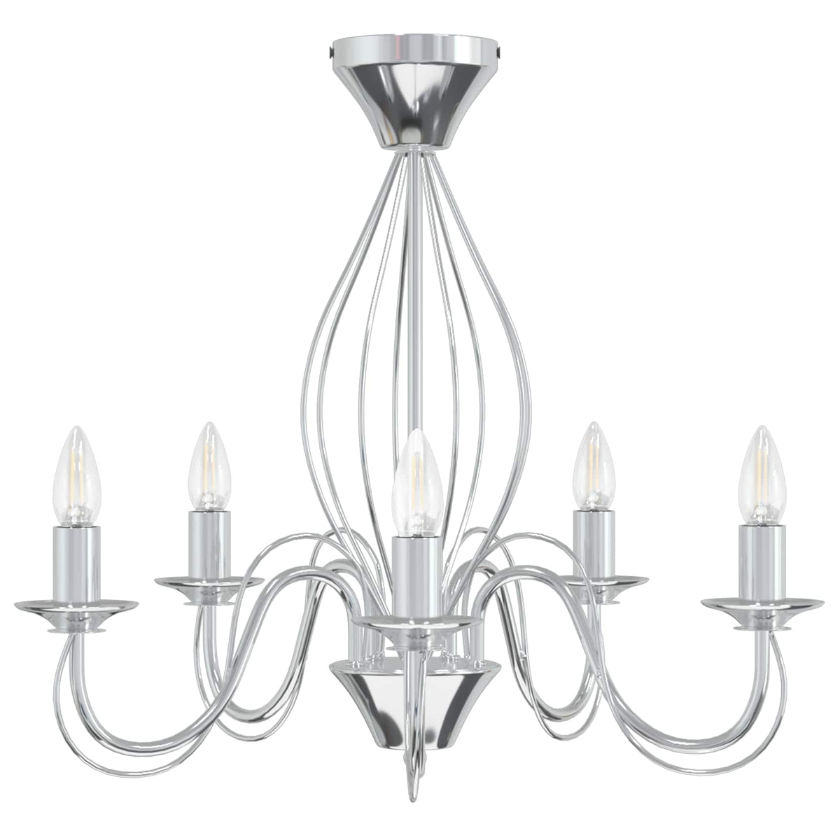 Chandelier E14 Metal Chrome Ø 52 x 47 cm