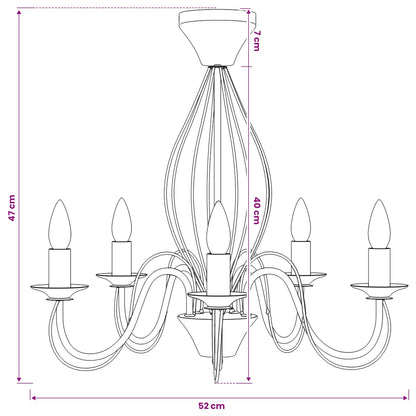 Chandelier E14 Metal Chrome Ø 52 x 47 cm