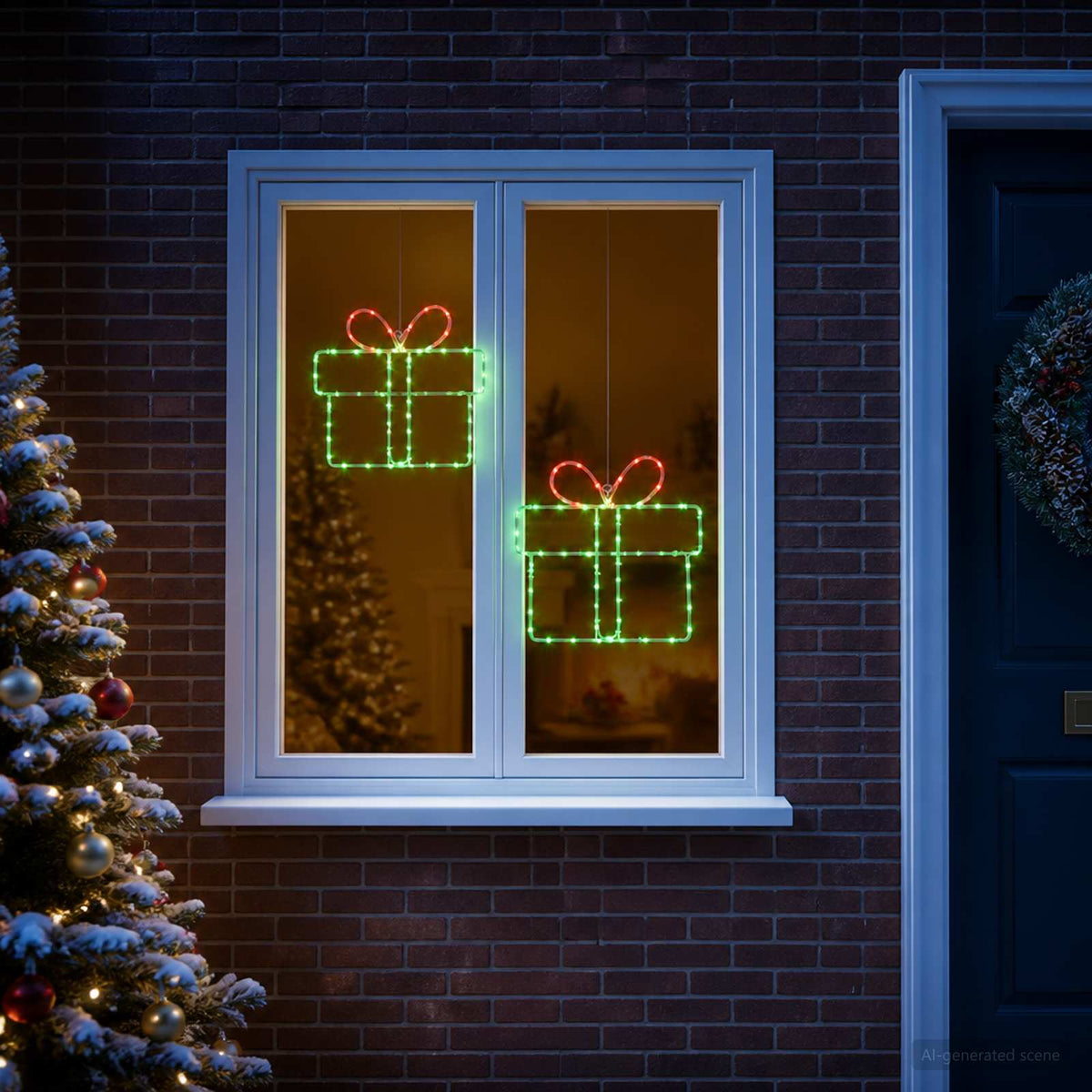 Christmas Window Silhouette Lights LOVIISA 2 pcs 160 LEDs
