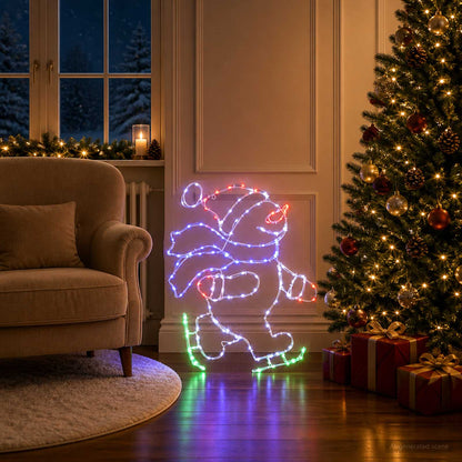 LED Sign Skating Santa LOVIISA 120 LEDs Multicolour 53 x 70 cm
