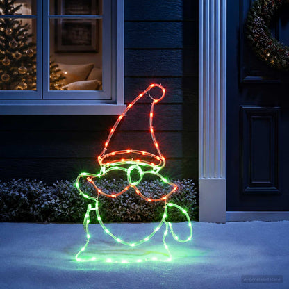 LED Sign Gnome LOVIISA 80 LEDs Multicolour and 38 x 60 cm
