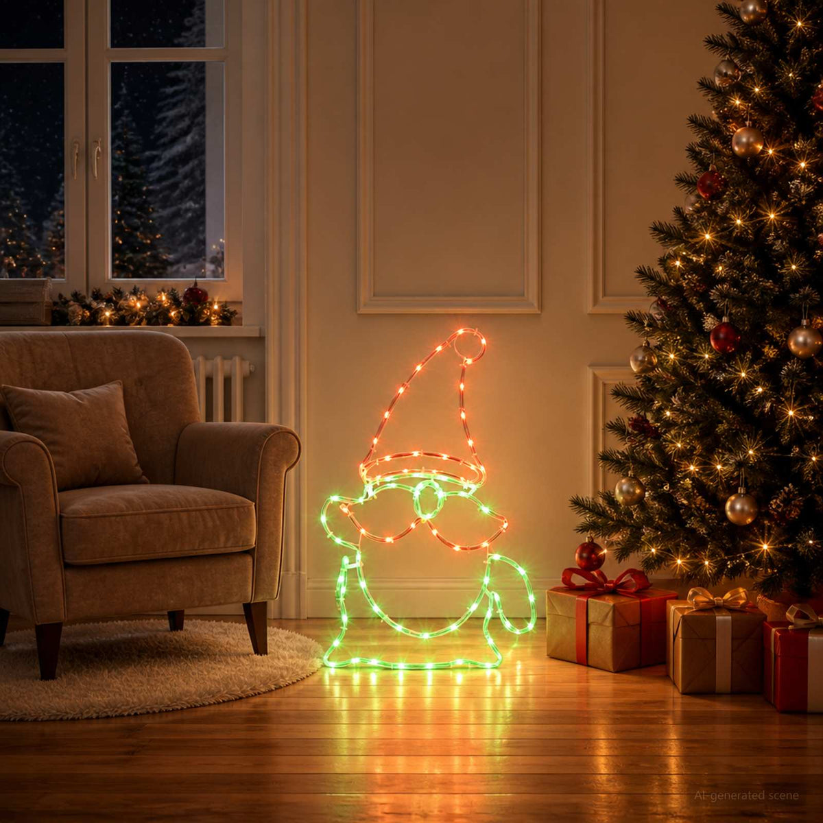 LED Sign Gnome LOVIISA 80 LEDs Multicolour and 38 x 60 cm