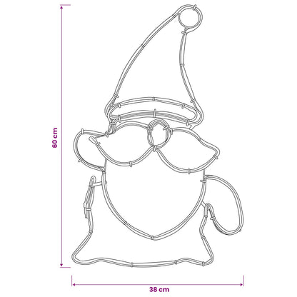 LED Sign Gnome LOVIISA 80 LEDs Multicolour and 38 x 60 cm